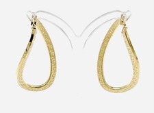 585/- 14KT Gelbgold Creolen, mit griechischem Muster, 28 mm, guter Zustand