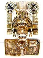 TOP Museumsstück Mexico "Inka Gottheit" Anhänger Silber vergoldet Mexiko um 1700