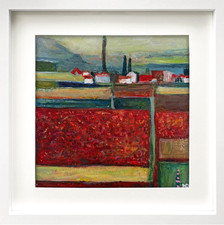 ORIGINAL ÖLGEMÄLDE NEU 43cm X 43cm LANDSCHAFT ZEICHNUNG SKIZZE KUNST vom Künstler