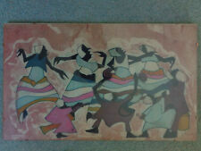 Batik Bild im Glasrahmen, Kunst, Afrika, Kunstwerk Gemälde Bildnis 42x69 cm