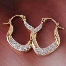 Earrings 18k gold plated hoop - earrings,