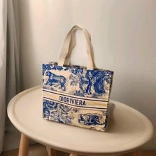 Christian Dior TOILE DE JOUY Neuheit Tote Bag Eco Tasche Blau Limitiert Super...