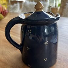 Keramik Krug mit Deckel handgefertigt aus dem Elsaß/Soufflenheim - Höhe 15 cm