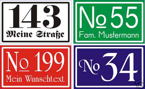 Hausnummer schild alu - alu, weiß