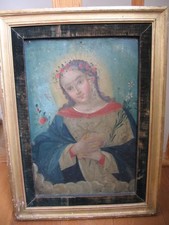 Ölgemälde Andachtsbild Maria Verkündigung  1750/Oil Painting Virgin Annunciation