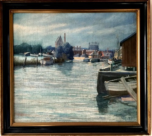 ölgemälde industriehafen - Ölgemälde,