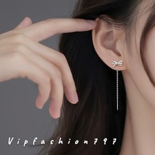 Durchzieher Schleife Ohrringe Silber 925 – Eleganter Damen Ohrringe Ohrhänger