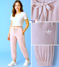 Adidas Jogginghose Damen JN3008 Rosa M Frottee Satin Kordelzug 3-Streifen GR6080