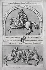 Regensburg Hanns Dollinger Kampf  Merian Kupferstich der Erstausgabe 1644