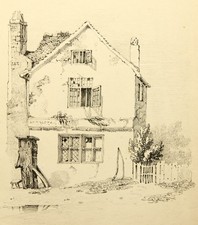 G. HARLEY (1791-1871), Wohnhaus mit Brunnen, Lith. Romantik Architektur 1800-184