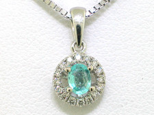 Paraiba Turmalin Anhänger 585 Weißgold 14Kt  natürlicher Turmalin  16 Brillanten