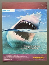 Premiere HDTV Philips Fernseher Weisse Hai 2006 Vintage Ad Werbung Reklame