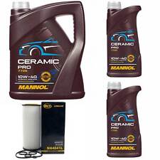 Motoröl Set MANNOL 10W-40 Ceramic Pro 7 Liter + Ölfilter für Audi A4 A6 A8 3.2