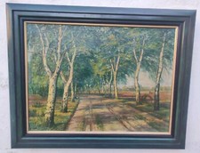 Großes Ölgemälde Feldweg im