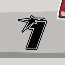 Startnummer 1 Aufkleber Stern