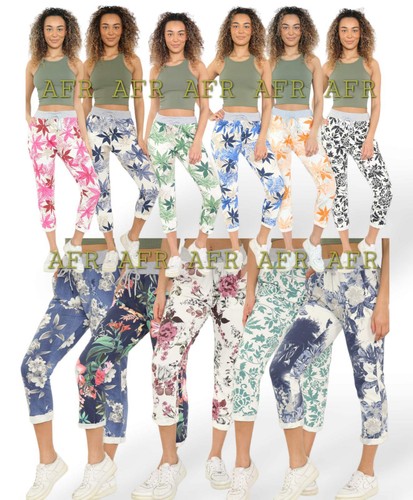 Damen blumen baumwolle - baumwolle, hose