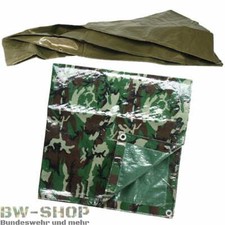 BUNDESWEHR ABDECKPLANE NEU US MEHRZWECKPLANE BW ZELTPLANE OLIV & WOODLAND PLANE