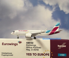 Herpa Wings  1:500  Airbus A320neo  Eurowings  D-AENE  538152  Modellairport500