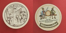 Mittenwalder Bozner Markt Mittenwald 1987 Brauerei Bierdeckel Bier
