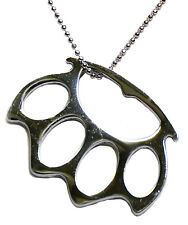 Große Oldschool BRASS KNUCKLES Schlagring Halskette Rockabilly Schmuck