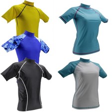 Schwimmshirt Surfshirt UV-Shirt Kurzarm UPF 50+ Strandshirt T-Shirt Damen Herren