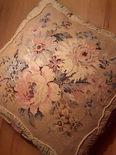 Kissen Sofakissen Dekokissen Gobelin Handarbeit Zierkissen 55x55 Samt rosa edel