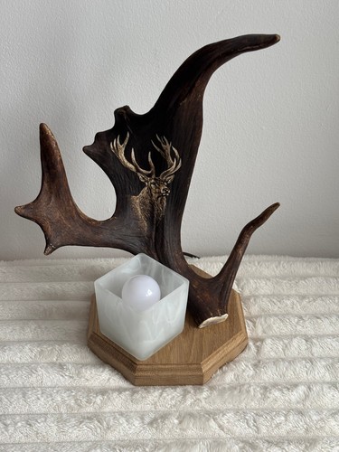 Tischlampe damhirschgeweih mit - damhirschgeweih,