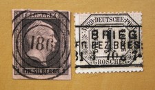 PREUSSEN – NS 186 + R3 (Brieg, RB Breslau, pol. Brieg) auf Marken