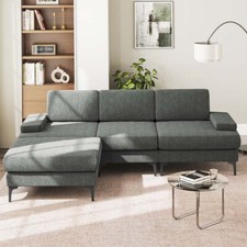 Grau Chenille 3-Sitzer Sofa