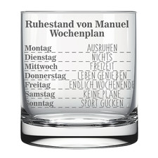 Personalisiertes Glas mit Gravur zur Rente Ruhestand mit Name Whisky Geschenk