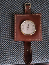 Zimmer Thermometer Armbanduhr Motiv aus Leder Hufeisen als Aufhängung