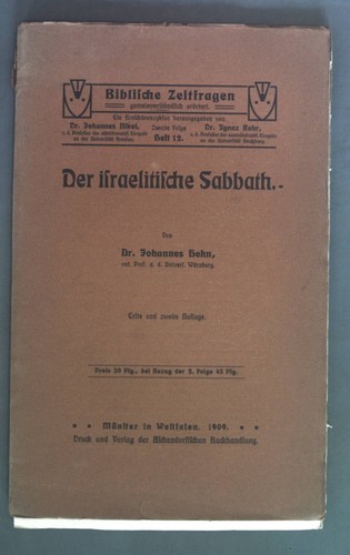 Der israelitische sabbath - der,