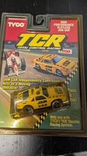 TYCO TCR MUSTANG "JAM CAR"  Lite YELLOW   Model Motoring Aurora AFX  Carded