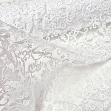 Tüllspitze Weiß Spitze Blumen Silber Glitzer Hochzeit Bekleidung Deko Stoff