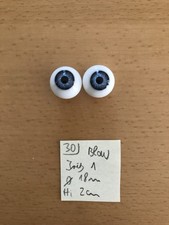 Nr.30 Puppenglasaugen Blau ,Größe ca.18 mm , sehr gut erhalten .