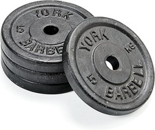 York Fitness Hantelscheiben Gewichtsscheiben Krafttraining 5 kg Gusseisenplatten
