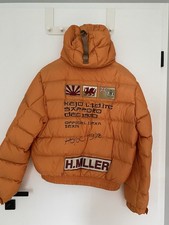 Kejo Daunen Jacke M Orange Mit Patches H. Miller Damen Kapuze