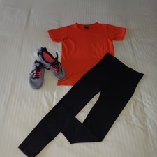 Neu sportset outfit S M 36 38 40 Nike dri fit Sportshirt neon Leggins Sporthose 