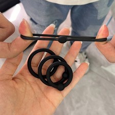 Schwarz Penisringe Ballstretcher Männlich Silikon Verzögerung Stark Ring 4Pcs DE