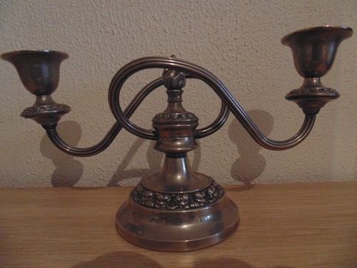 Versilberter kerzenständer - versilberter,