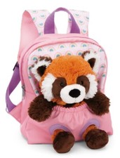 NICI Rucksack pink mit Roter Panda Plüschtier 25 cm (49853) f.den Kindergarten