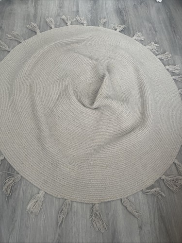 Runder yoga teppich - beige, boho