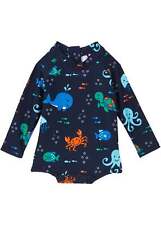 Baby Badeoverall mit UV Schutz Gr. 92/98 Dunkelblau Bedruckt Schwimmanzug Neu