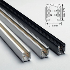 Nordic Global Stromschiene 3 Phasen XTS 1m 2m weiß schwarz silber Anbauschiene