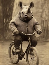 Schickes Nashorn radelt durch