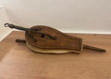 Blasebalg massiv Leder Messing(?) Metall alt