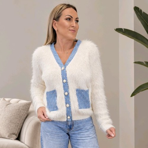 Strickjacke flauschig off with - strickjacke,