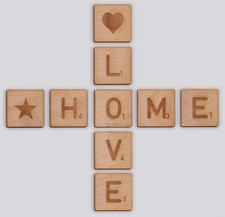 Scrabble Holz Buchstaben 5cm 6cm 8cm 10cm 12cm bis 20x20cm groß Wanddeko Deco