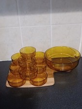 Vintage Bormioli Rocco Vitrosax 70er Braunglas Schale Set 1 groß 9 klein italienisch