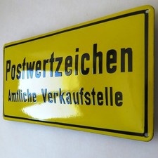 POST WERTZEICHEN = Altes Emailschild Bonn um 1955 Briefmarken = FETT und PERFEKT